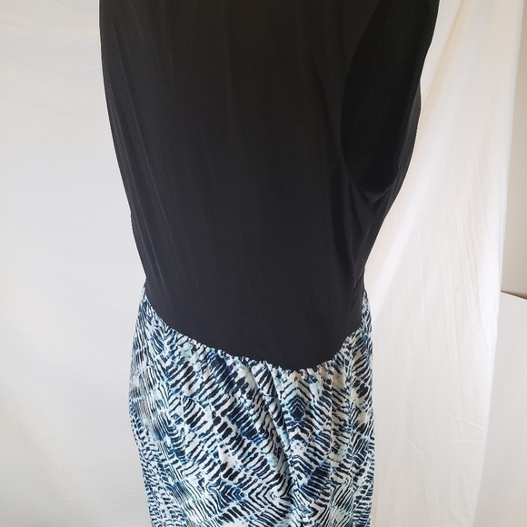 AB STUDIO Womens Black Blue White Aztec Print Maxi Dress Cross Over Neck… - Picture 5 of 7